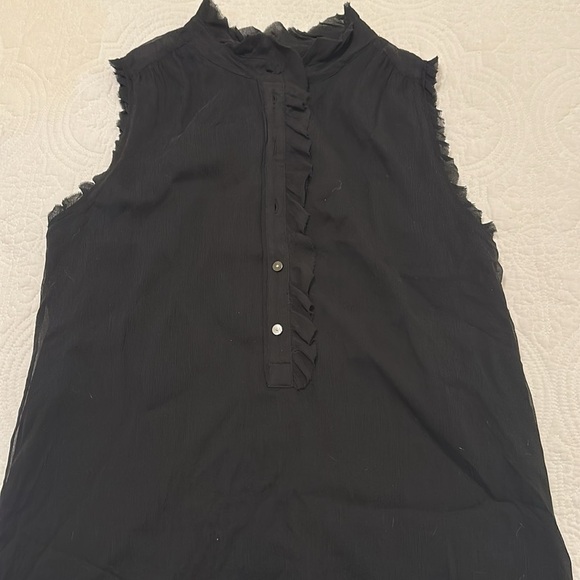 NWT J.CREW ‘Natasha Silk Ruffle Sleeveless Blouse’ 100% Silk Top Size 8 - Picture 9 of 13